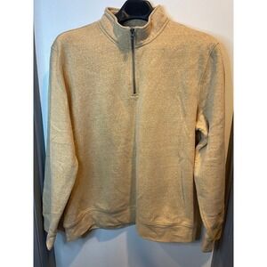 Sonoma Goods for Life Mens XXL Quarter Zip Sweatshirt Heather Mustard Yellow